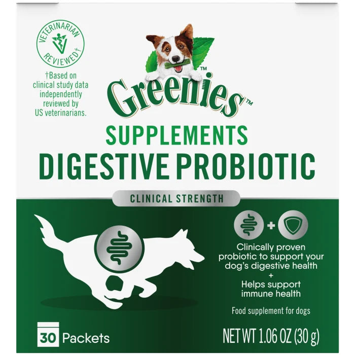 GREENIES Digestive Probiotic Supplement Powder for Dogs 30 Pack