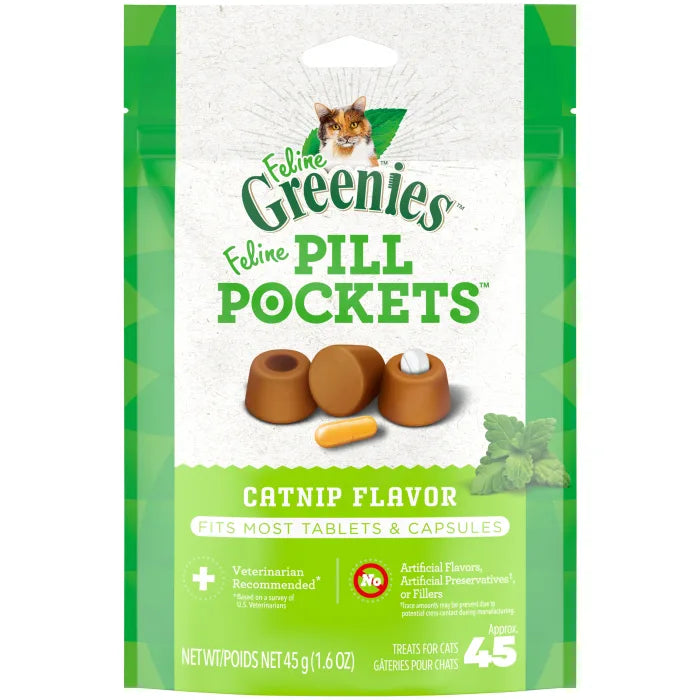 [Greenies][FELINE GREENIES Catnip Flavored Pill Pockets, 45 Count][Main Image (Front)]