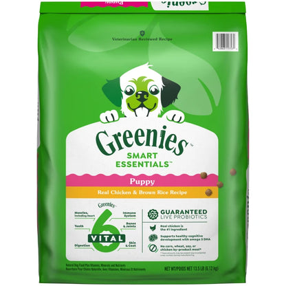 [Greenies][Greenies Smart Essentials Puppy High Protein Dry Dog Food Real Chicken & Brown Rice, 13.5 lb. Bag][Main Image (Front)]