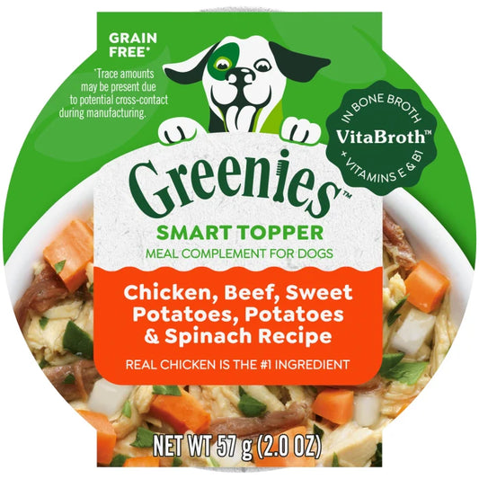 [Greenies][Greenies Smart Topper Wet Mix-In for Dogs, Chicken, Beef, Sweet Potatoes, Potatoes & Spinach Recipe, 2 oz. Tray][Main Image (Front)]