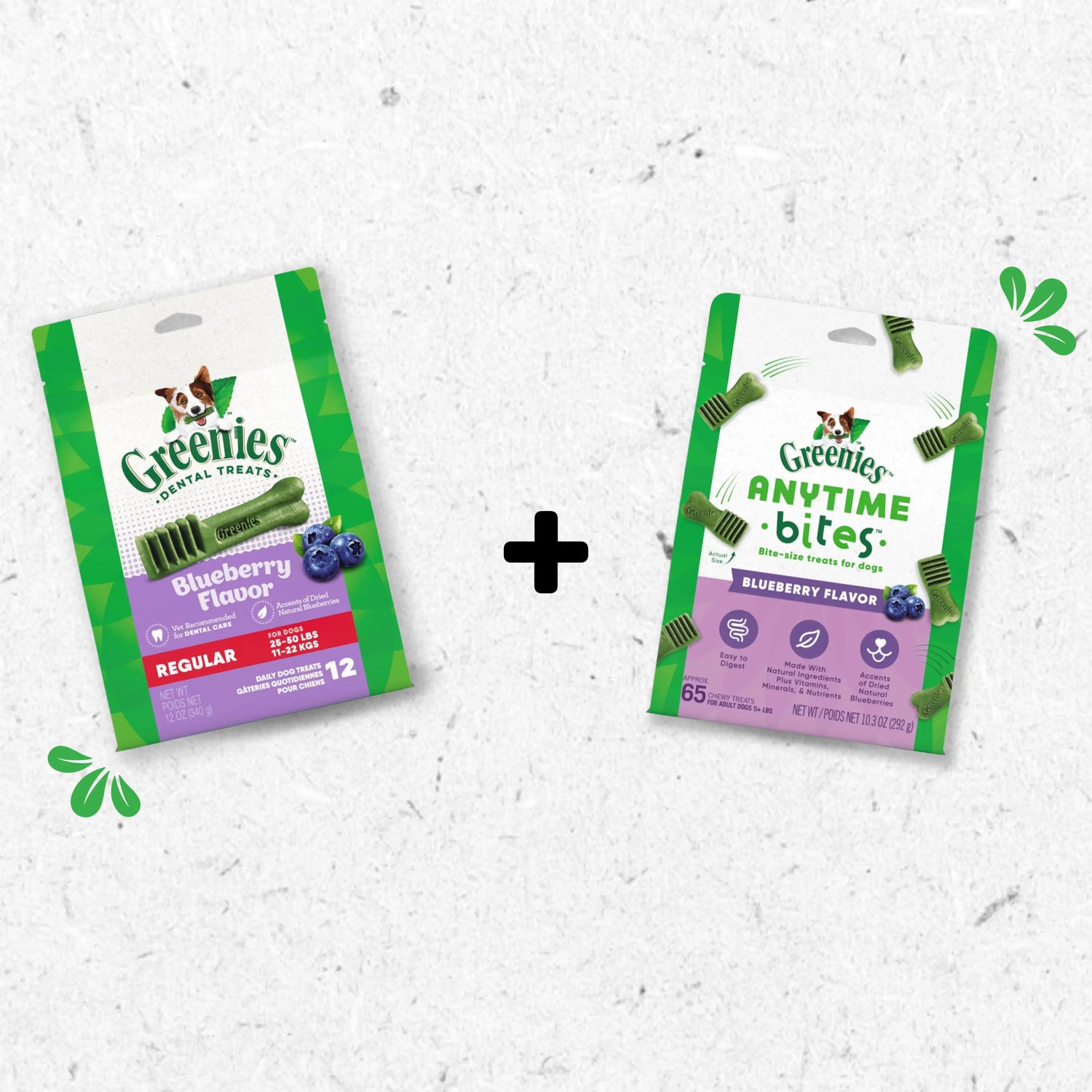 GREENIES Summer Blueberry Bundle with Blueberry Dental Treats and Blueberry Anytime Bites