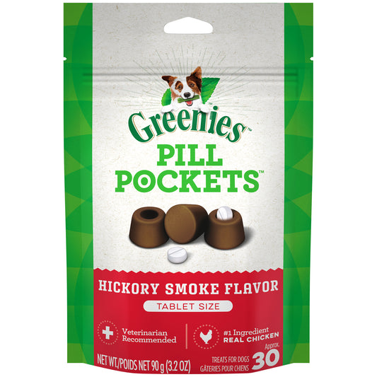 [Greenies][GREENIES Hickory Smoke Flavored Tablet Pill Pockets, 30 Count][Main Image (Front)]