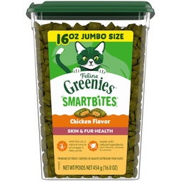 Feline SMARTBITES Skin & Fur Health Cat Treats Chicken Flavor image