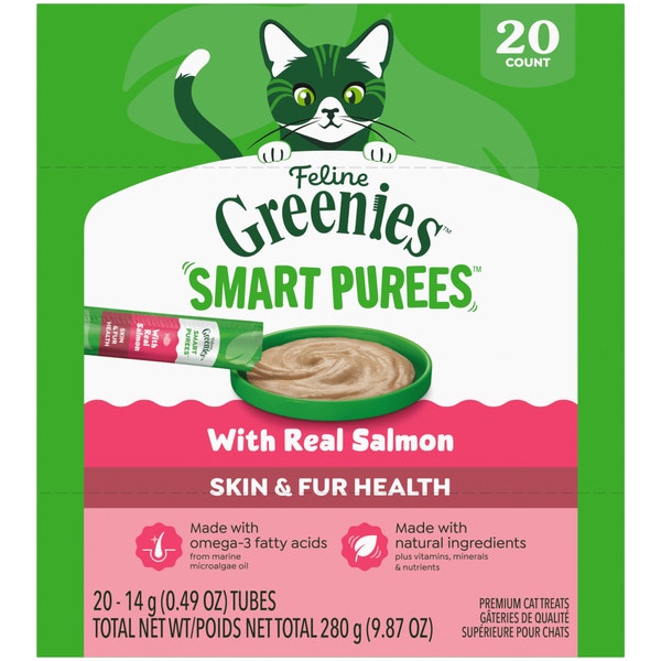 Smart Purees Lickable Cat Treats Skin & Fur Health Salmon asset 1