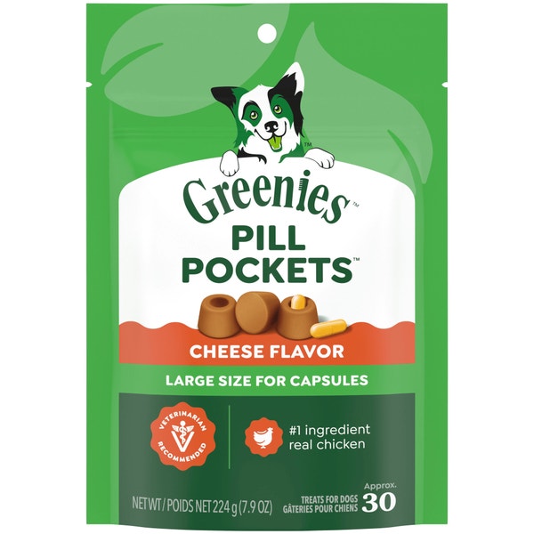 Pill Pockets for Dogs Capsule Size Natural Soft Dog Treats Cheese asset 1