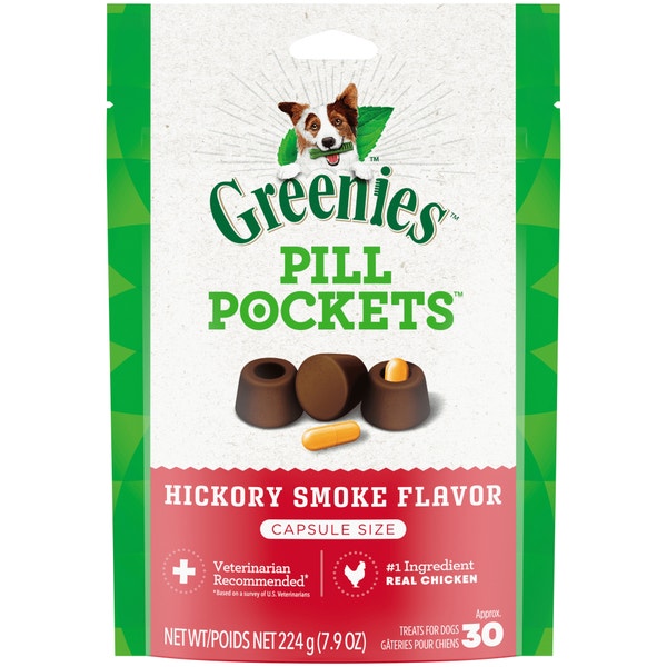 Pill Pockets for Dogs Capsule Size Soft Dog Treats Hickory Smoke asset 1