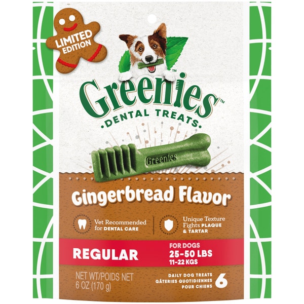 Adult Dental Dog Treats Regular Size, Gingerbread Flavor asset 1