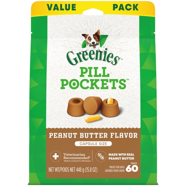 Pill Pockets for Dogs Soft Dog Treats Capsule Size Peanut Butter asset 1