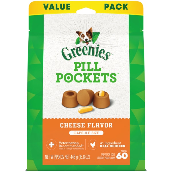 Pill Pockets for Dogs Capsule Size Soft Dog Treats Cheese asset 1