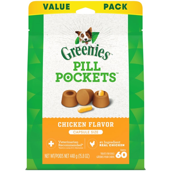 Pill Pockets for Dogs Soft Dog Treats Capsule Size Chicken asset 1