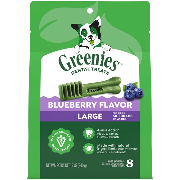 Adult Dental Dog Treats Large Size Blueberry asset 1