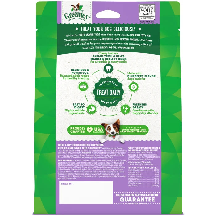 [Greenies][GREENIES Blueberry Petite Dental Treats, 20 Count][Back Image]