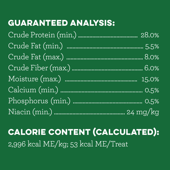 [Greenies][GREENIES Blueberry Petite Dental Treats, 20 Count][Nutrition Grid/Guaranteed Analysis Image]