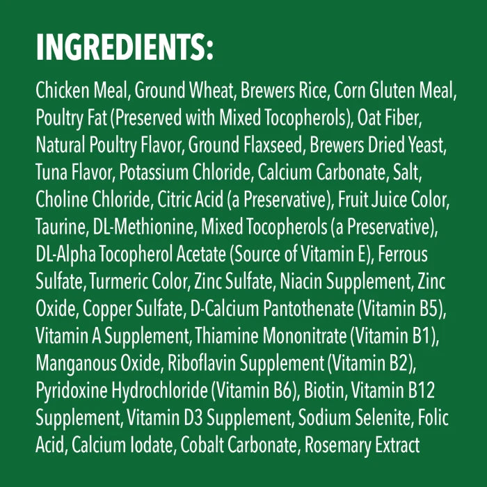 [Greenies][FELINE GREENIES Tempting Tuna Flavored Dental Treats, Mega Size][Ingredients Image]
