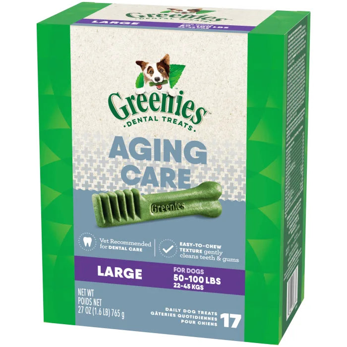 [Greenies][GREENIES Aging Care Large Dental Treats, 17 Count][Back Image]