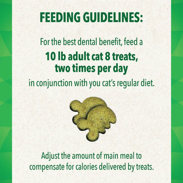 [Greenies][FELINE GREENIES Succulent Shrimp Flavored Dental Treats, Mega Size][Feeding Guidelines Image]