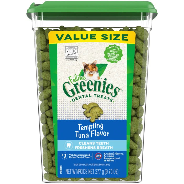 [Greenies][FELINE GREENIES Tempting Tuna Flavored Dental Treats, Value Size][Main Image (Front)]
