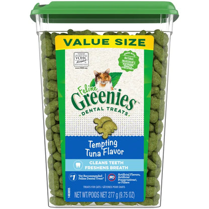 [Greenies][FELINE GREENIES Tempting Tuna Flavored Dental Treats, Value Size][Main Image (Front)]