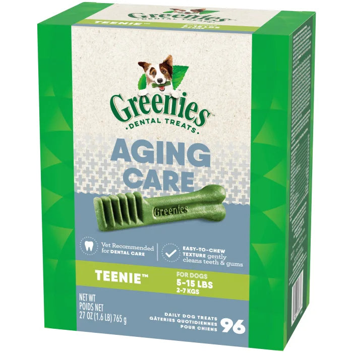 [Greenies][GREENIES Aging Care TEENIE Dental Treats, 96 Count][Image Center Right (3/4 Angle)]