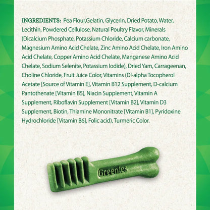 [Greenies][GREENIES Grain Free Petite Dental Treats, 20 Count][Ingredients Image]