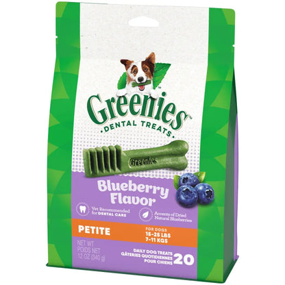 [Greenies][GREENIES Blueberry Petite Dental Treats, 20 Count][Image Center Right (3/4 Angle)]