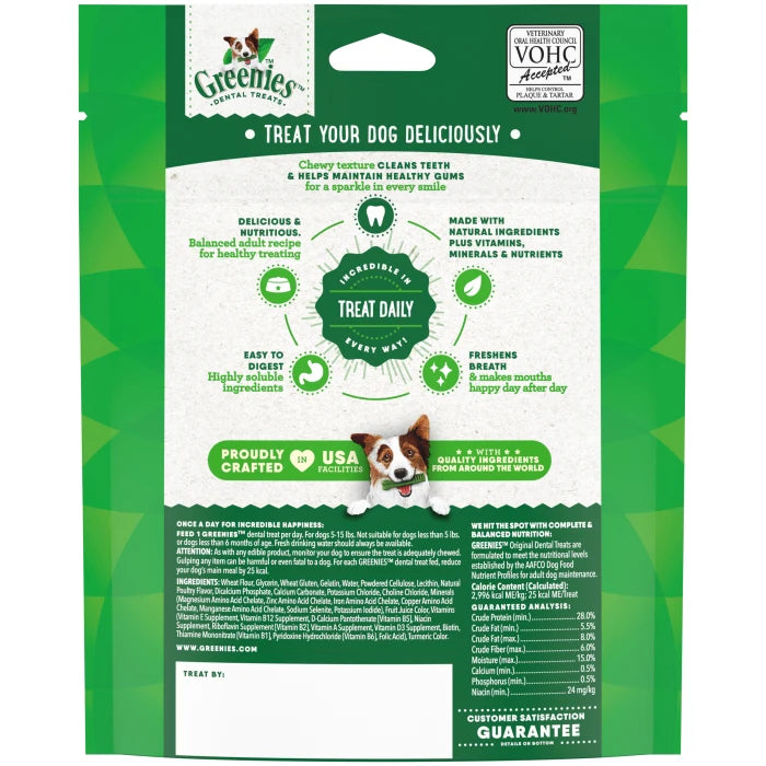 [Greenies][GREENIES Original TEENIE Dental Treats, 22 Count][Back Image]