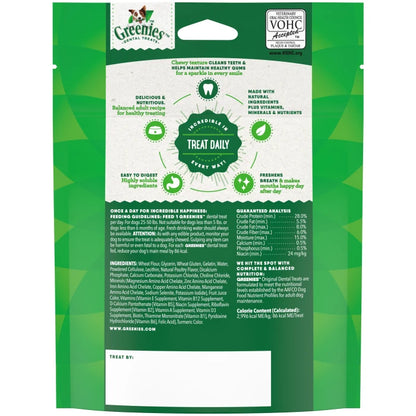 [Greenies][GREENIES Original Regular Dental Treats, 3 Count Sample Pack][Back Image]