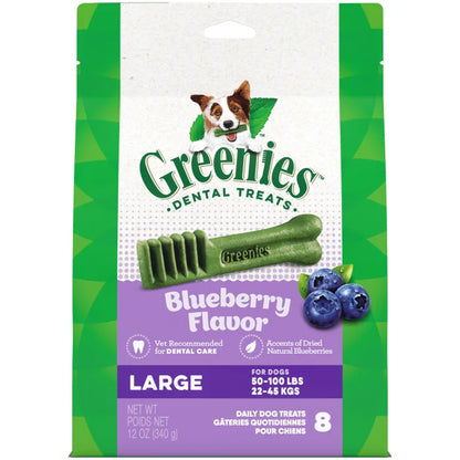 [Greenies][GREENIES Blueberry Large Dental Treats, 8 Count][Main Image (Front)]