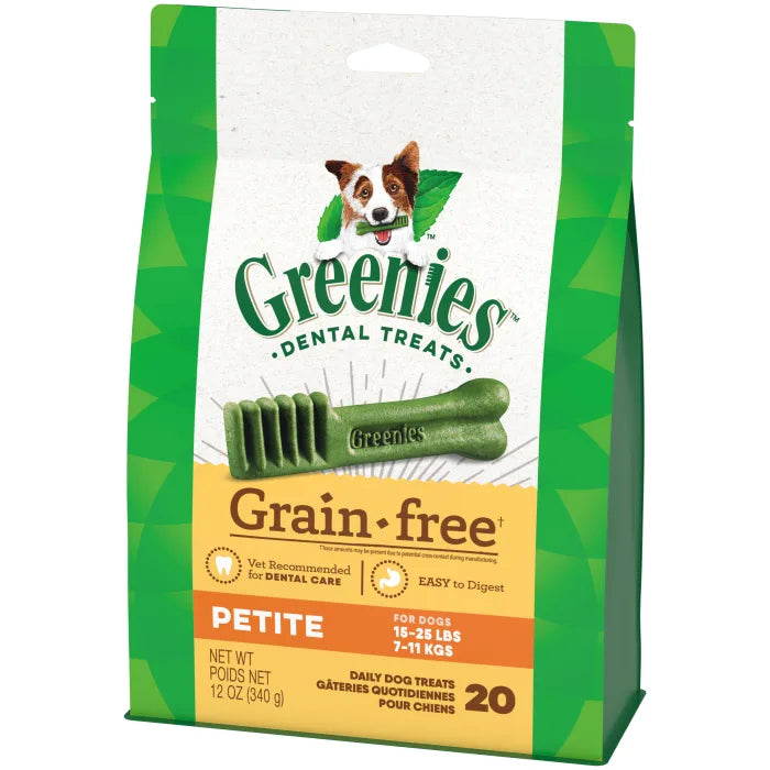 GREENIES Grain Free Petite Natural Dental Care Dog Treats 12 oz