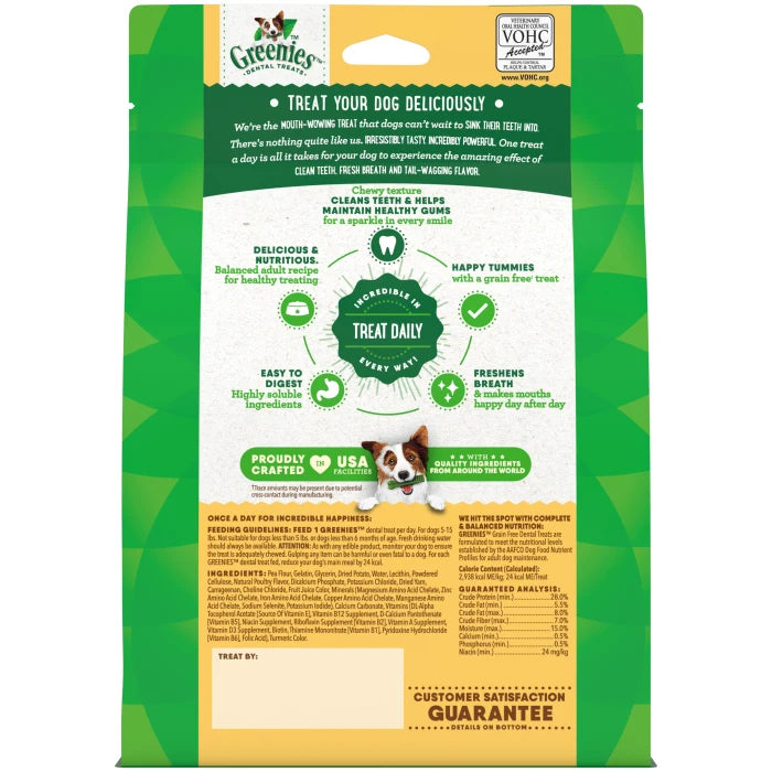 [Greenies][GREENIES Grain Free TEENIE Dental Treats, 43 Count][Back Image]