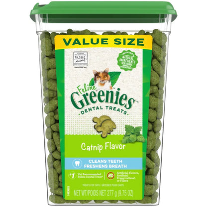 [Greenies][FELINE GREENIES Catnip Flavored Dental Treats, Value Size][Main Image (Front)]