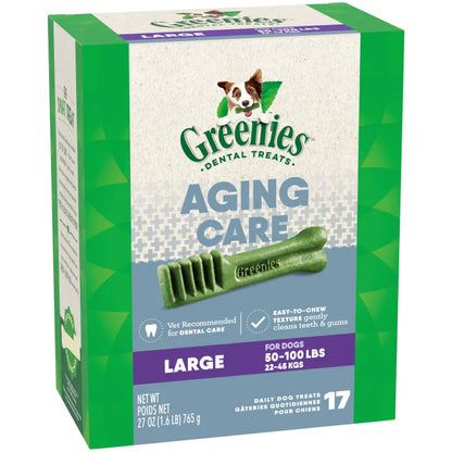 [Greenies][GREENIES Aging Care Large Dental Treats, 17 Count][Main Image (Front)]
