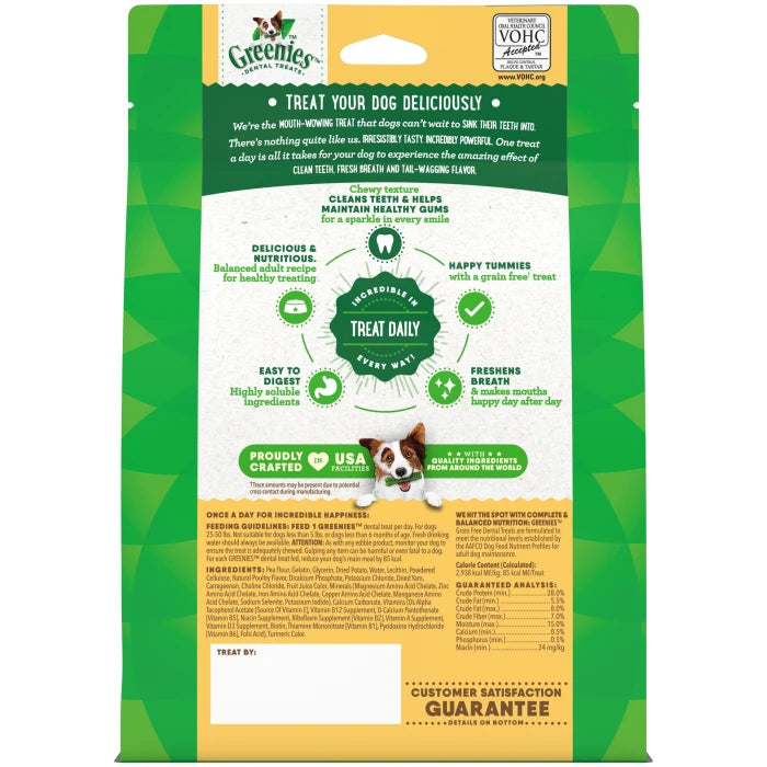 [Greenies][GREENIES Grain Free Regular Dental Treats, 12 Count][Back Image]