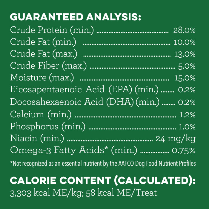 [Greenies][GREENIES Puppy Petite Dental Treats, 20 Count][Nutrition Grid/Guaranteed Analysis Image]