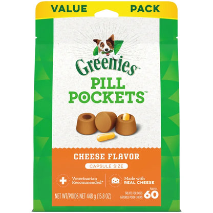 [Greenies][GREENIES Cheese Flavored Capsule Pill Pockets, 60 Count][Main Image (Front)]