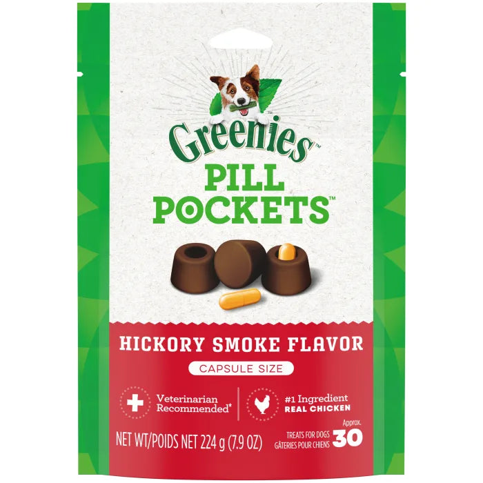 [Greenies][GREENIES Hickory Smoke Flavored Capsule Pill Pockets, 30 Count][Main Image (Front)]