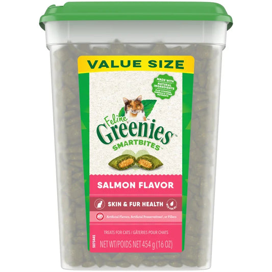 [Greenies][FELINE GREENIES Salmon Flavored Skin & Fur SMARTBITES][Main Image (Front)]