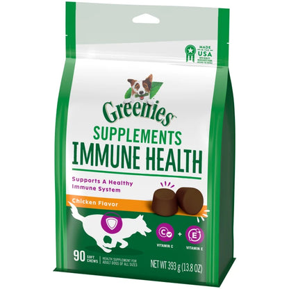 [Greenies][GREENIES Immune Health Supplements, 90 Count][Image Center Right (3/4 Angle)]