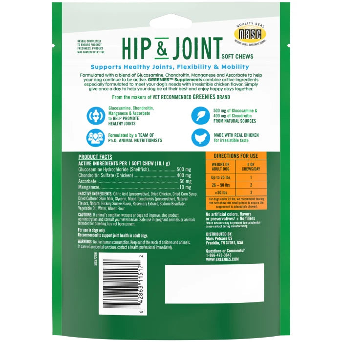 Greenies hip online and joint