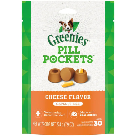 [Greenies][GREENIES Cheese Flavored Capsule Pill Pockets, 30 Count][Main Image (Front)]