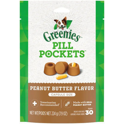 [Greenies][GREENIES Peanut Butter Flavored Capsule Pill Pockets, 30 Count][Main Image (Front)]