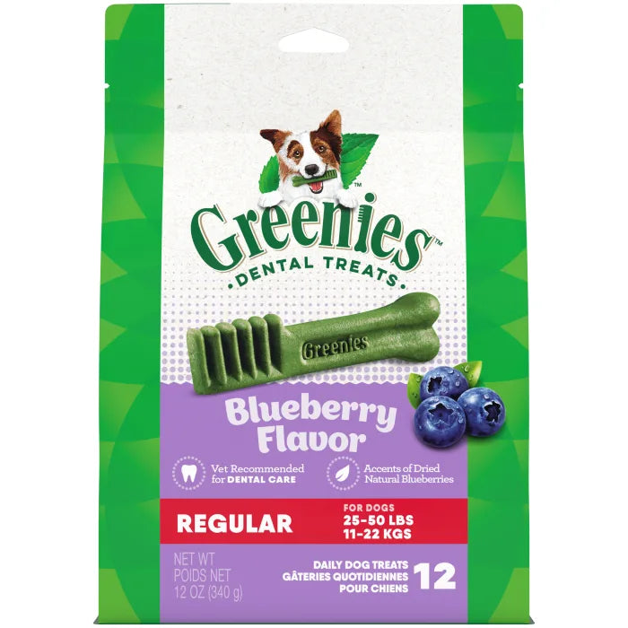 [Greenies][GREENIES Blueberry Regular Dental Treats, 12 Count][Main Image (Front)]
