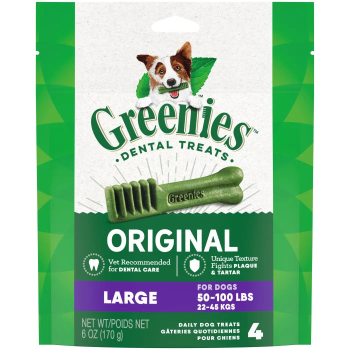 [Greenies][GREENIES Original Large Dental Treats, 4 Count Sample Pack][Main Image (Front)]
