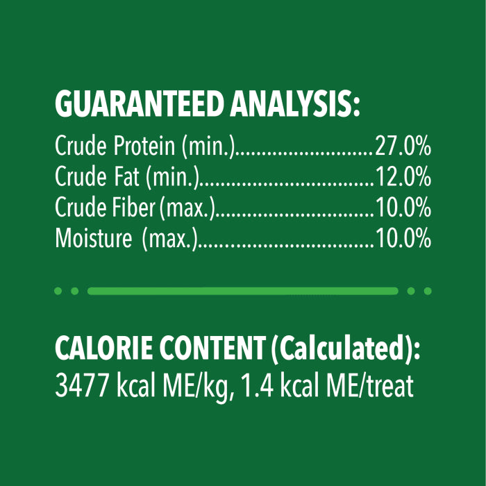 [Greenies][FELINE GREENIES Savory Salmon Flavored Dental Treats, Mega Size][Nutrition Grid/Guaranteed Analysis Image]
