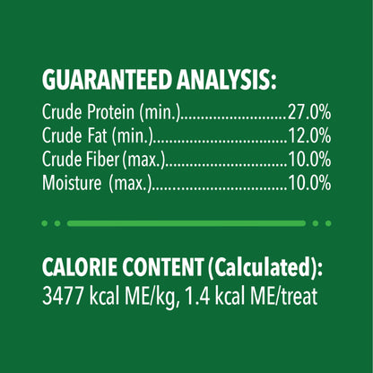 [Greenies][FELINE GREENIES Savory Salmon Flavored Dental Treats, Mega Size][Nutrition Grid/Guaranteed Analysis Image]