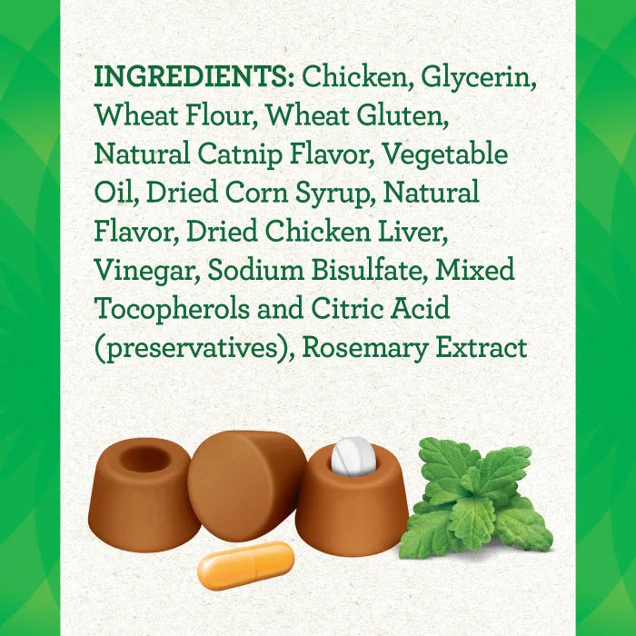 [Greenies][FELINE GREENIES Catnip Flavored Pill Pockets, 45 Count][Ingredients Image]