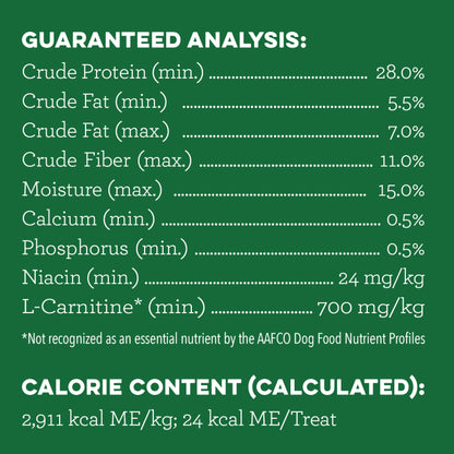[Greenies][GREENIES Weight Management TEENIE Dental Treats, 96 Count][Nutrition Grid/Guaranteed Analysis Image]