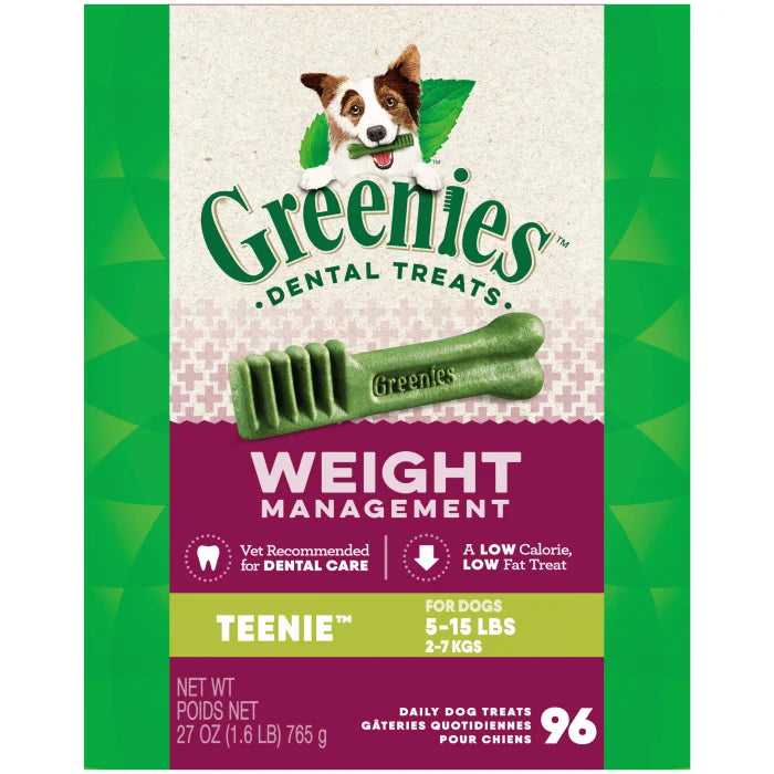 [Greenies][GREENIES Weight Management TEENIE Dental Treats, 96 Count][Main Image (Front)]