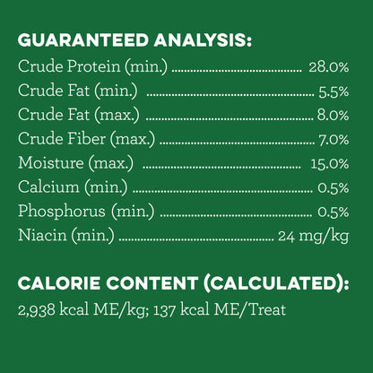[Greenies][GREENIES Grain Free Large Dental Treats, 8 Count][Nutrition Grid/Guaranteed Analysis Image]
