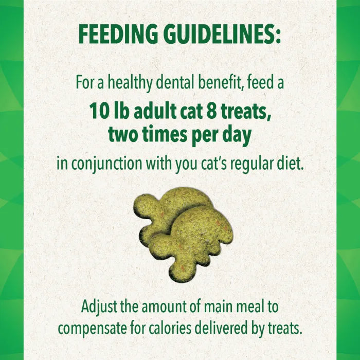 [Greenies][FELINE GREENIES Oven Roasted Chicken Flavored Dental Treats, Value Size][Feeding Guidelines Image]